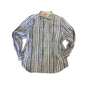 Tommy Bahama Cobalt Blue Watercrest 100% Linen Sport Shirt XL